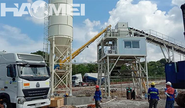 concrete batching plant under installation